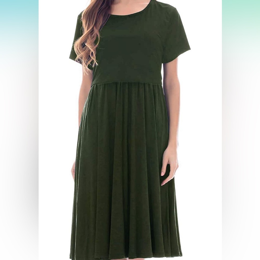 Army green maternity dress